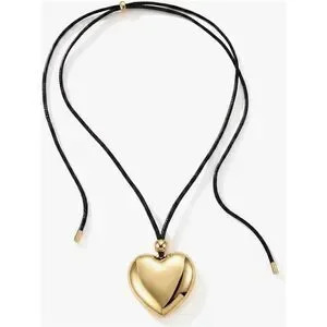 New?Heart Pendant Necklace On Black Cord